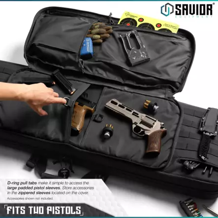 Savior Equipment American Classic Double aselaukku 42" / 107 cm - Soft gun cases - RB-4212DG-V1-BK - 2
